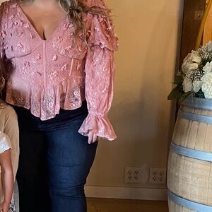 ASOS pink corset floral top